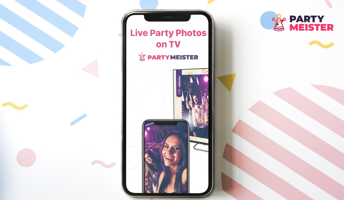 An iPhone with the PartyMeister app on the screen
